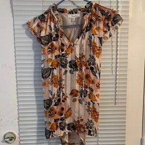 Haver And Blair Fancy Ruffle Sleeveless Tank Neutral Frill Pleated Womens Large